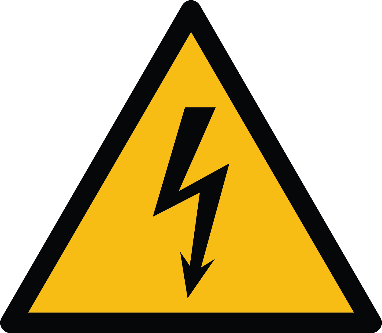 yellow triangle with lightning bolt